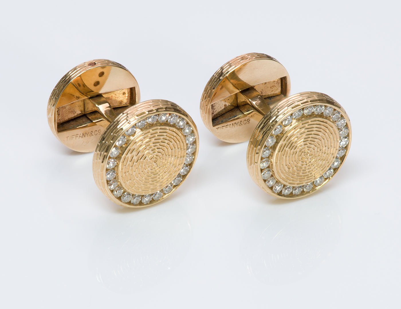 Tiffany & Co. Gold Diamond Cufflinks