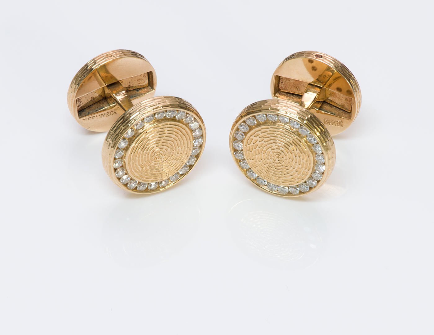 Tiffany & Co. Gold Diamond Cufflinks