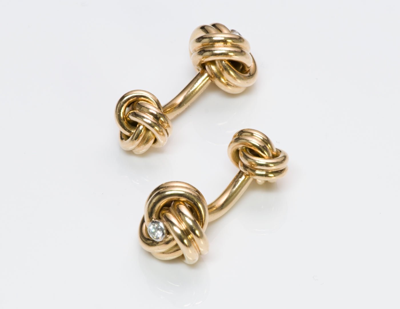 Tiffany & Co. Gold Knot Diamond Cufflinks