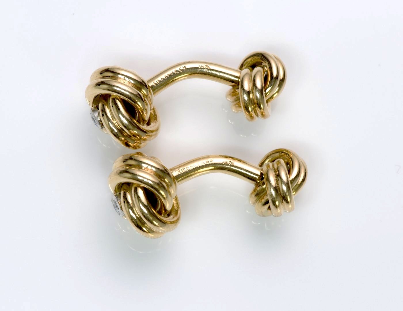 Tiffany & Co. Gold Knot Diamond Cufflinks