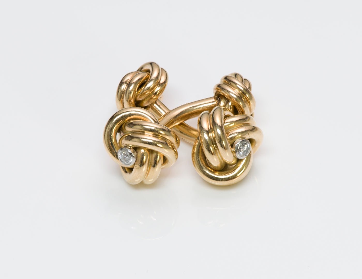 Tiffany & Co. Gold Knot Diamond Cufflinks