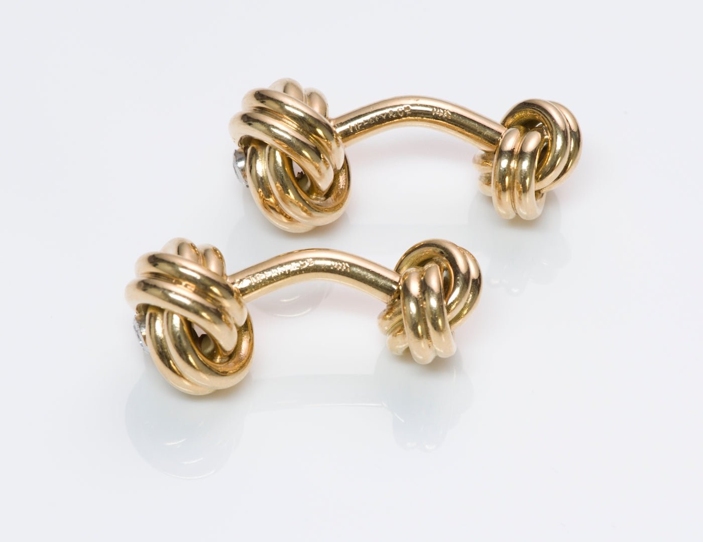 Tiffany & Co. Gold Knot Diamond Cufflinks