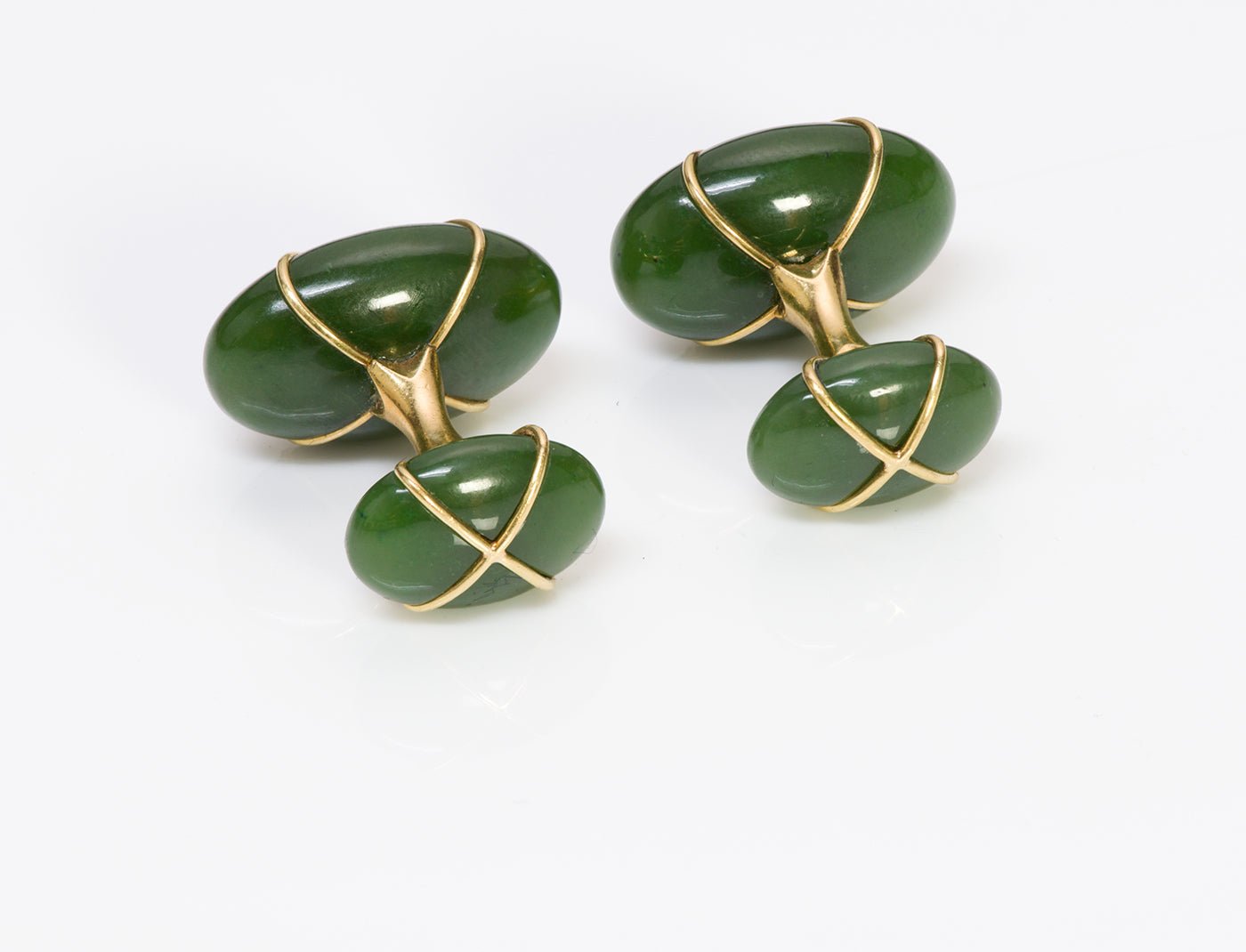 Tiffany & Co. Jade 18K Gold Cufflinks