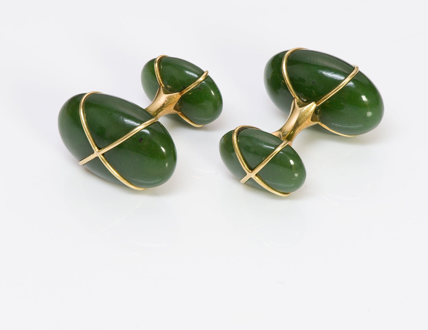 Tiffany & Co. Jade 18K Gold Cufflinks