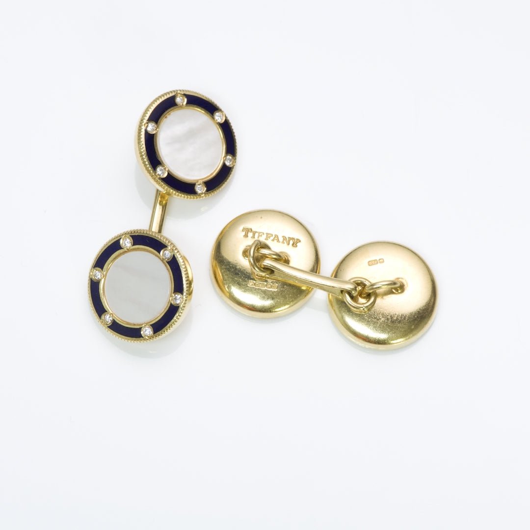 Tiffany & Co. Mother of Pearl Enamel Cufflinks