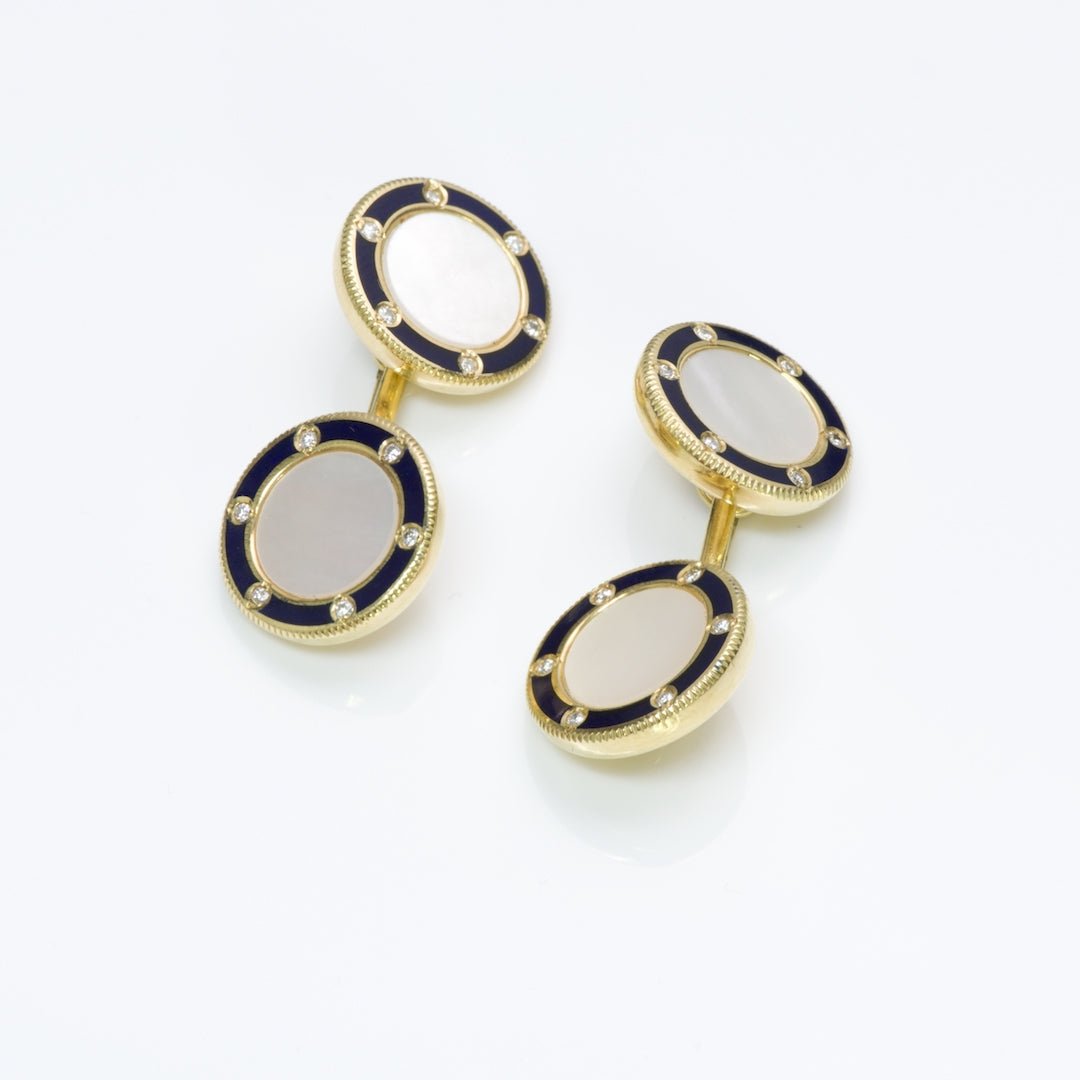 Tiffany & Co. Mother of Pearl Enamel Cufflinks