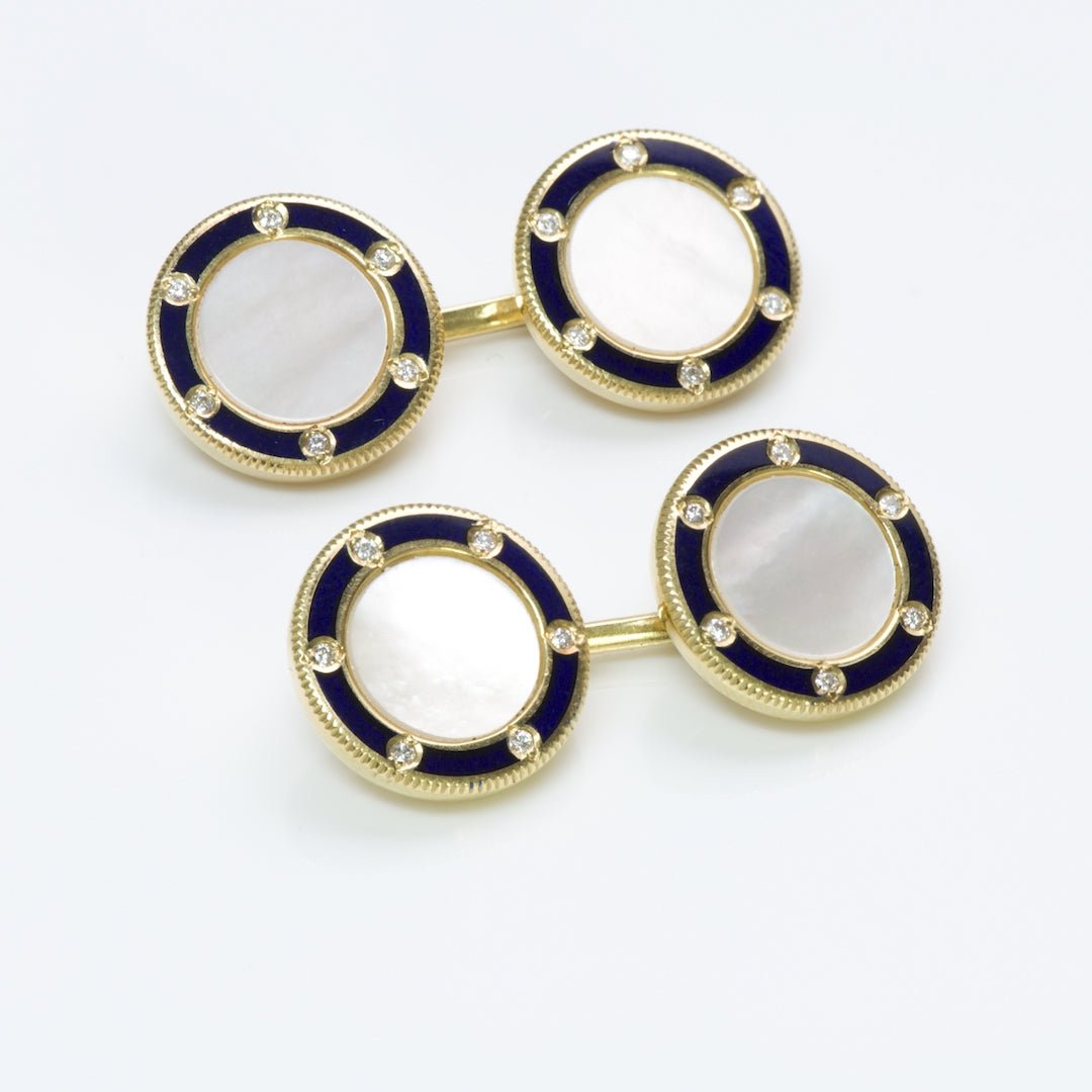 Tiffany & Co. Mother of Pearl Enamel Cufflinks
