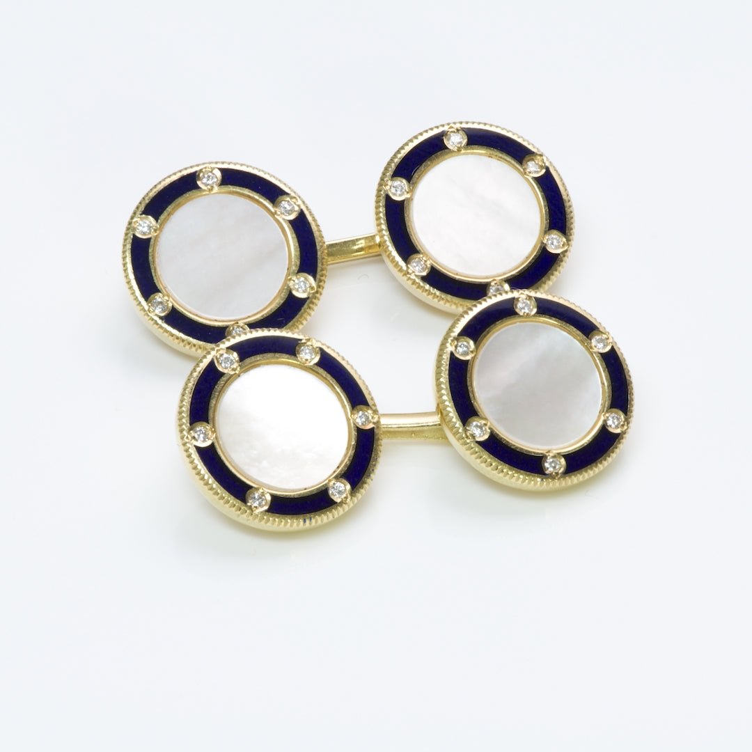 Tiffany & Co. Mother of Pearl Enamel Cufflinks