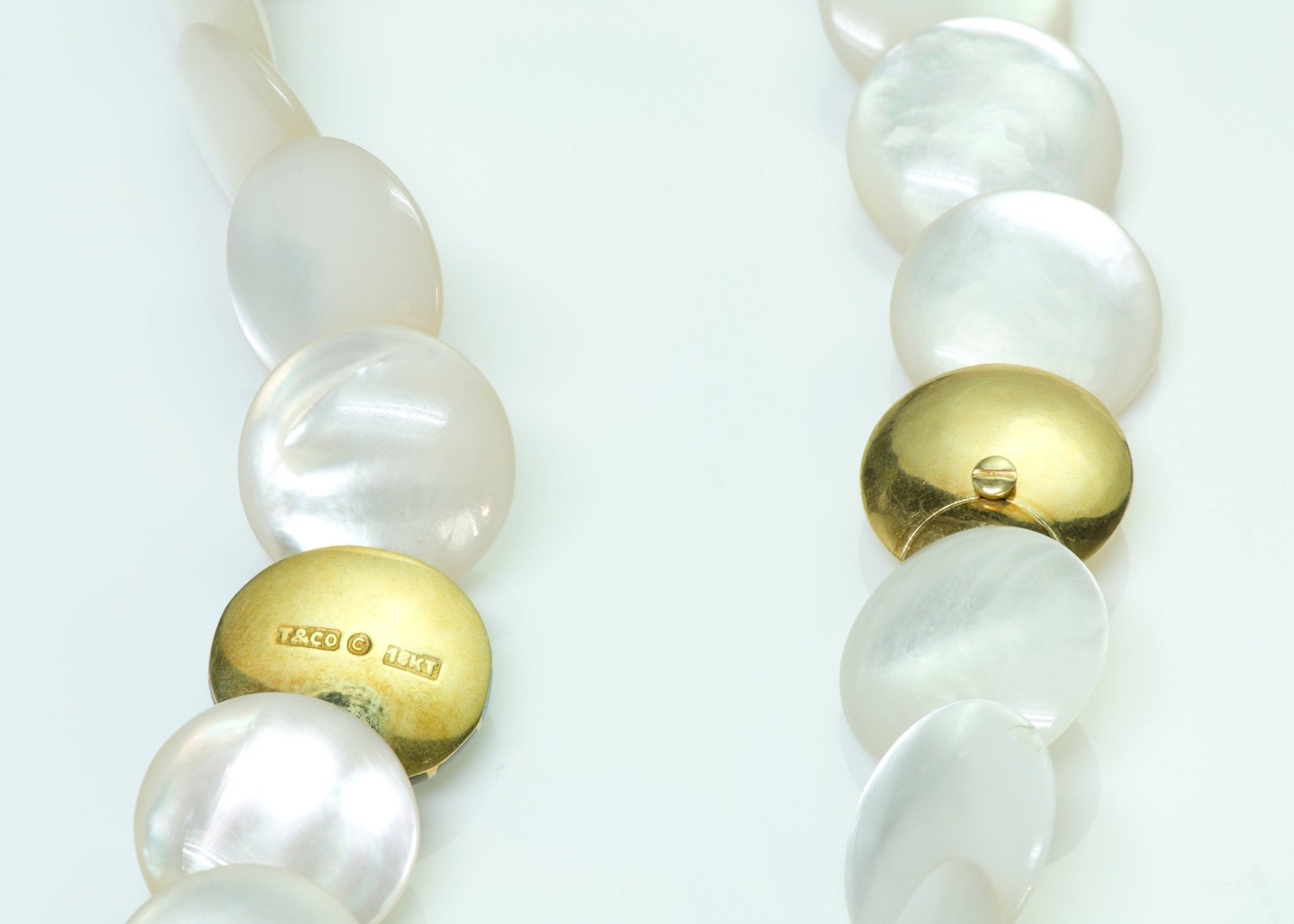 Tiffany & Co. Mother of Pearl Malachite 18K Gold Necklace