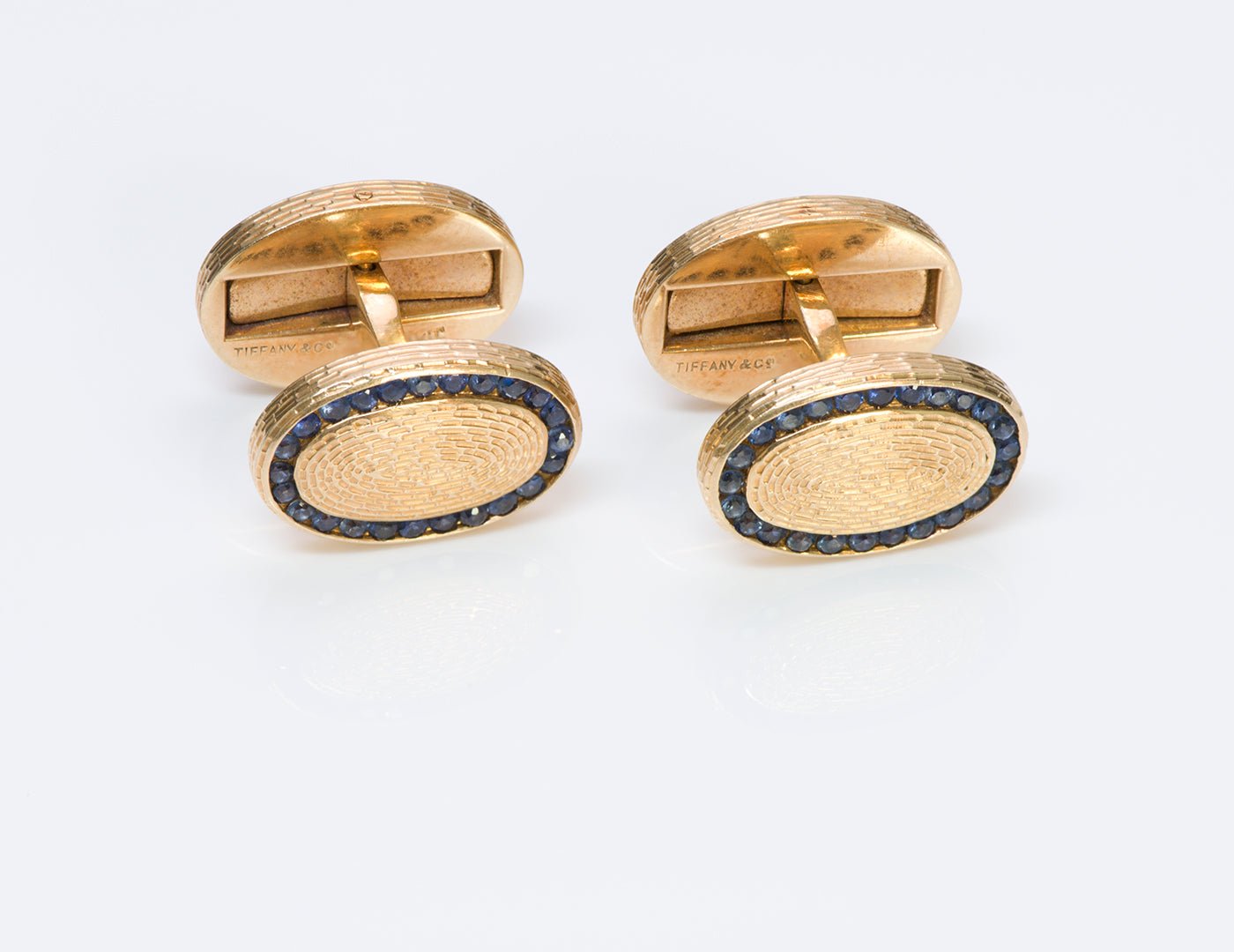 Tiffany & Co. Oval Sapphire Gold Cufflinks