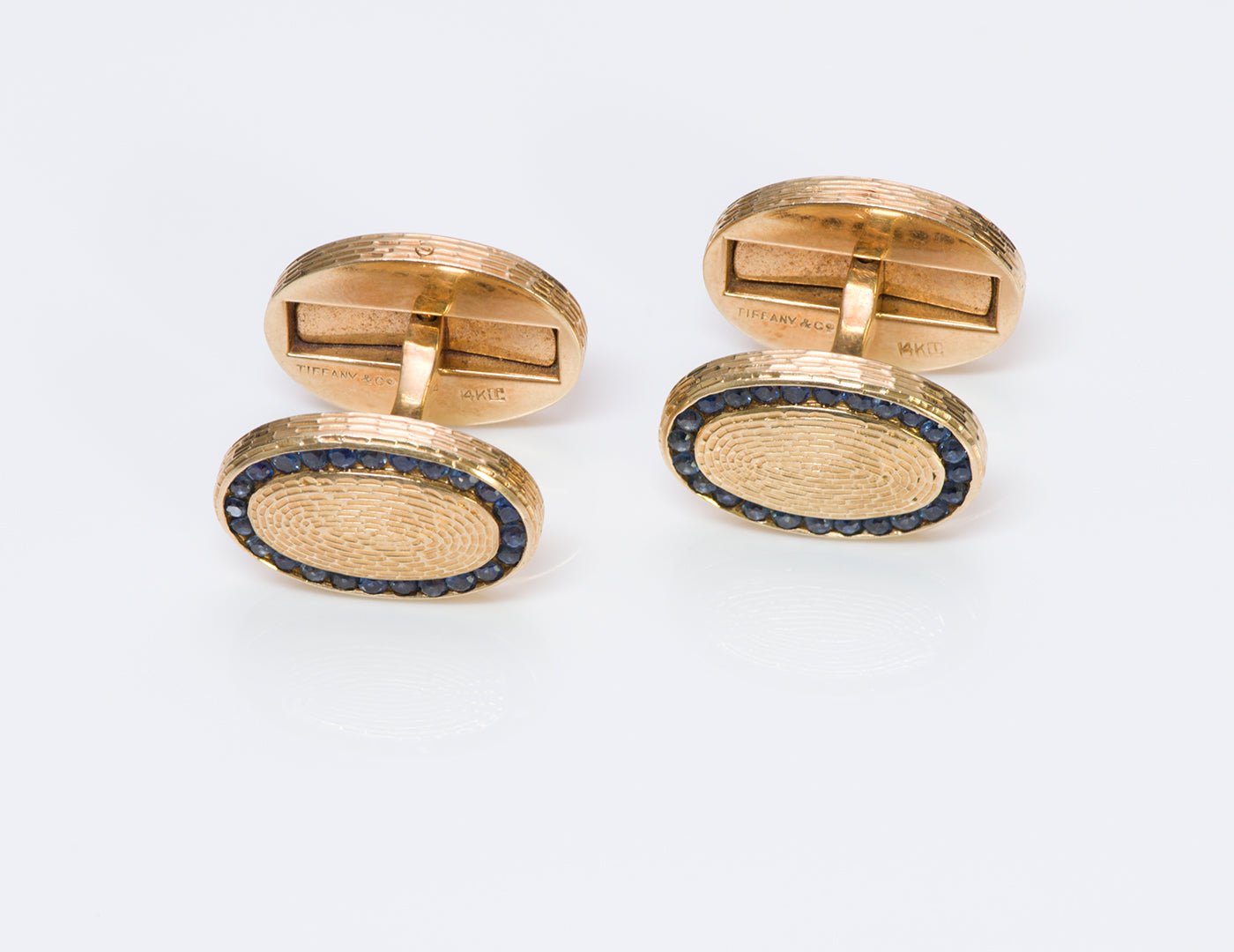 Tiffany & Co. Oval Sapphire Gold Cufflinks