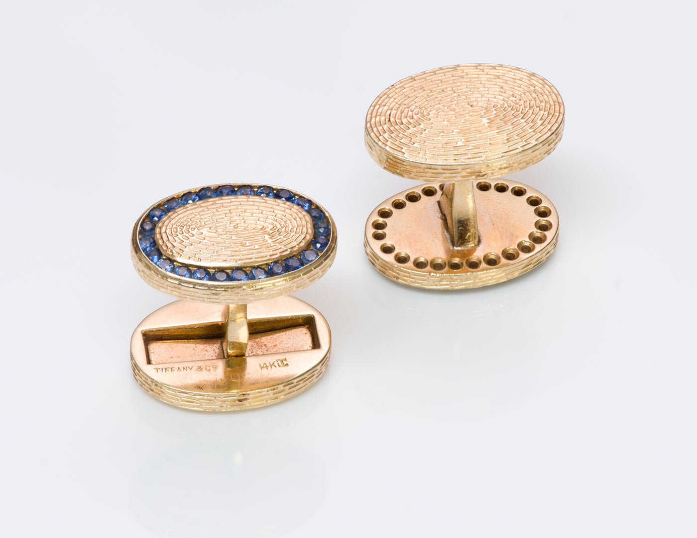 Tiffany & Co. Oval Sapphire Gold Cufflinks