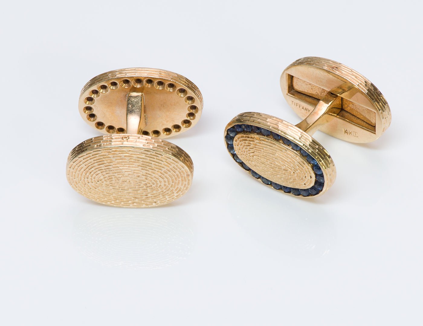 Tiffany & Co. Oval Sapphire Gold Cufflinks