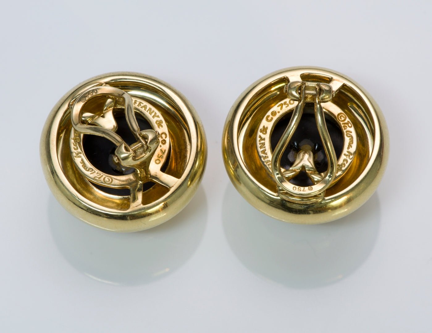 Tiffany & Co. Paloma Picasso 18K Gold Diamond Onyx Earrings