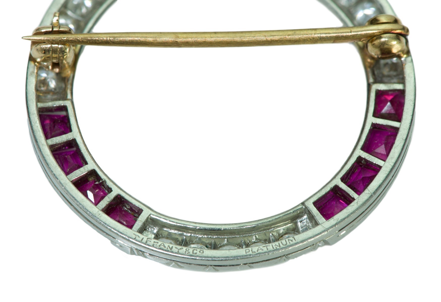 Tiffany & Co. Ruby Diamond Platinum Brooch