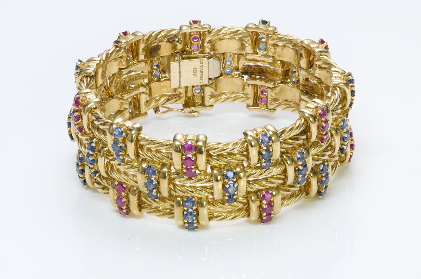 Tiffany & Co. Ruby Sapphire 18K Gold Bracelet