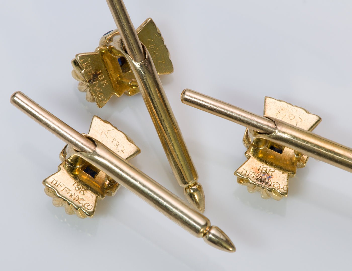 Tiffany & Co. Sapphire 18K Gold Cufflink & Stud Set