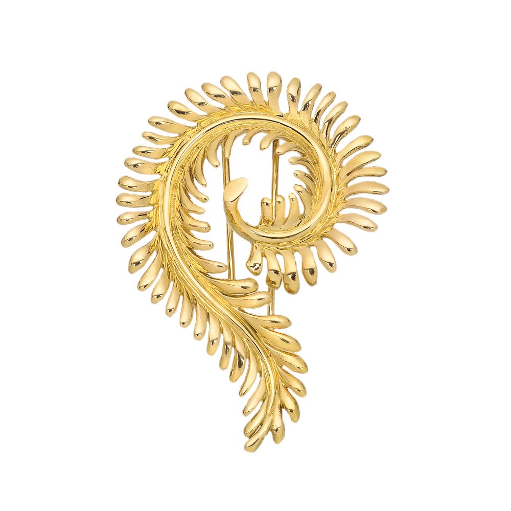 Tiffany & Co. Schlumberger Gold Feather Brooch