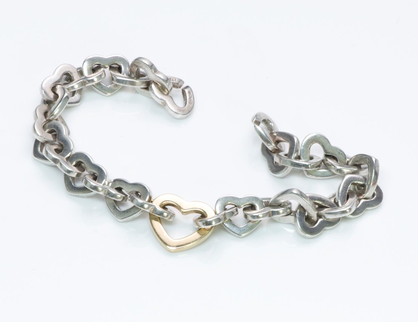 Tiffany & Co. Silver Gold Heart Bracelet