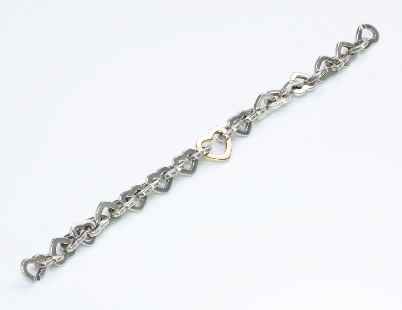 Tiffany & Co. Silver Gold Heart Bracelet