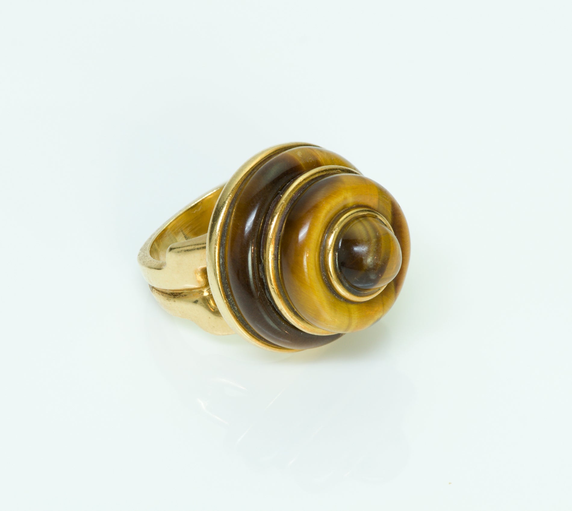 Tiffany & Co. Tiger's Eye Yellow Gold Dome Ring