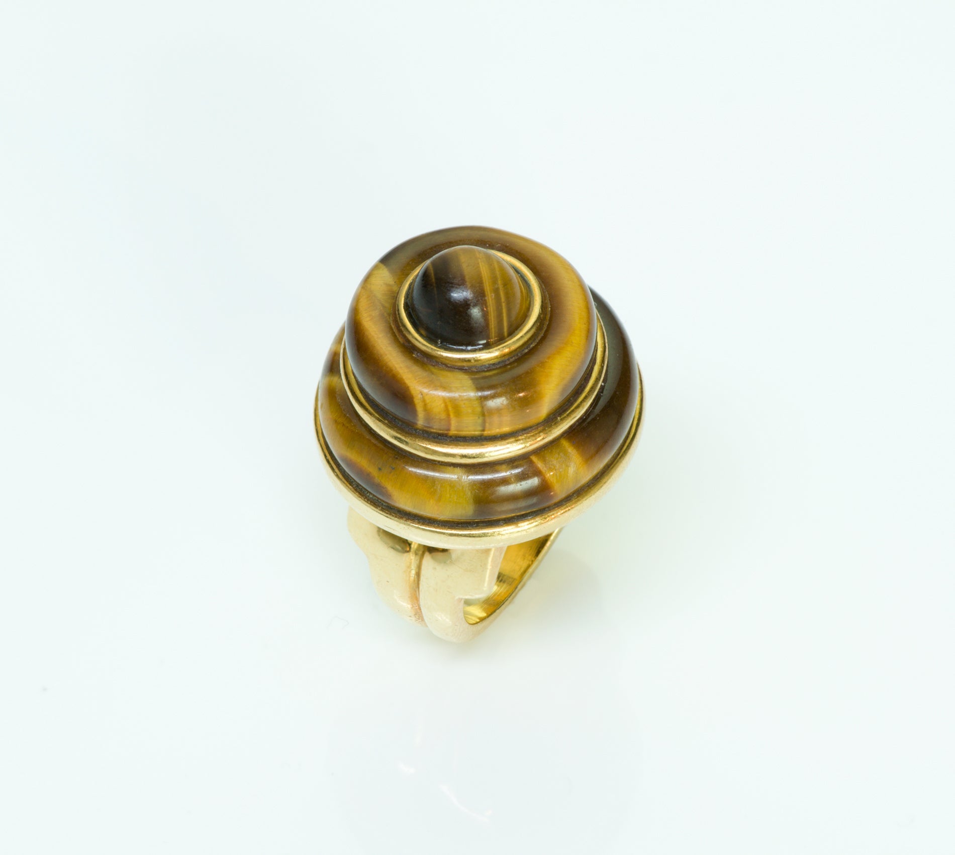 Tiffany & Co. Tiger's Eye Yellow Gold Dome Ring