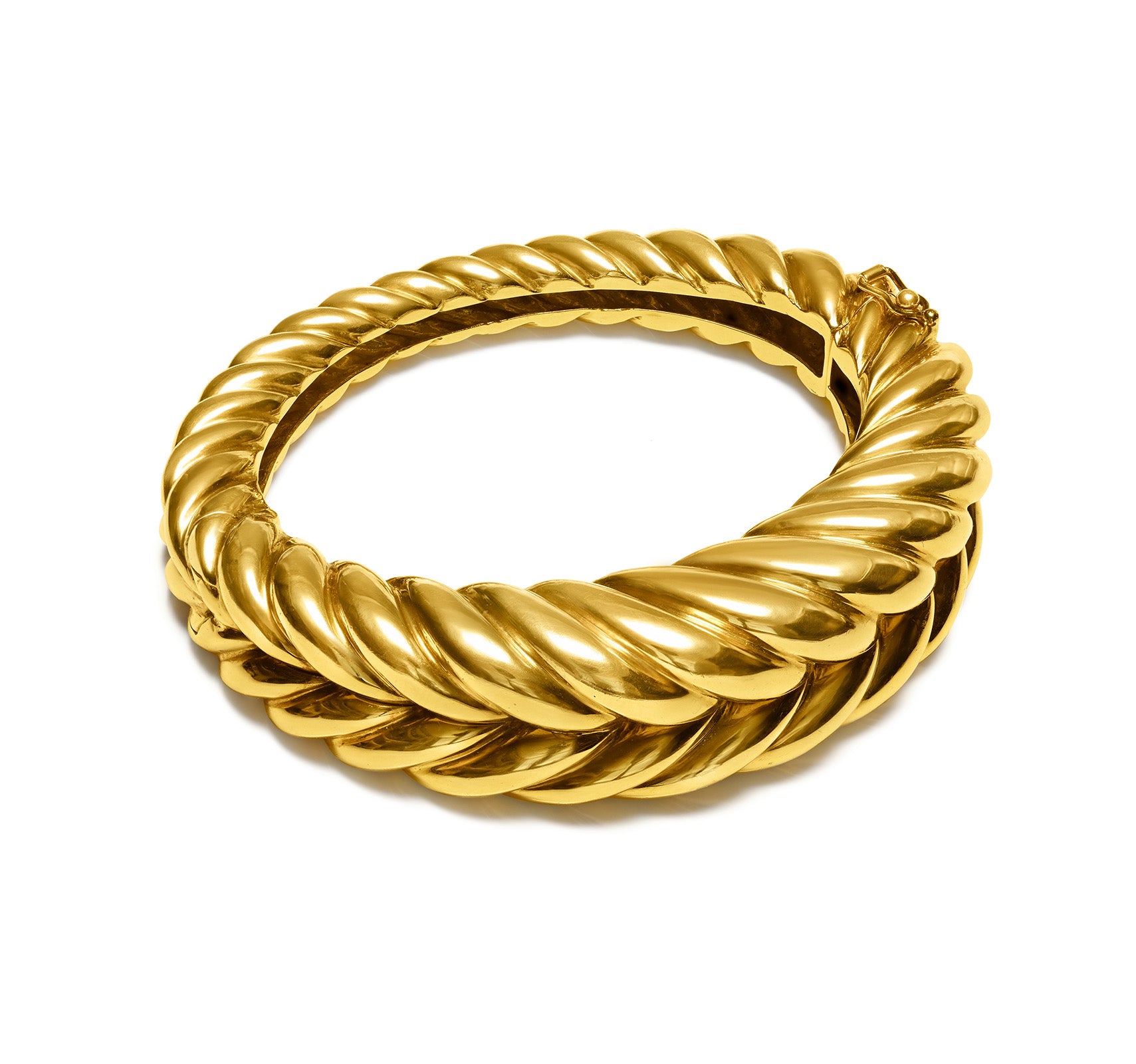 Vintage Tiffany Co. Twisted Illusion 18K Yellow Gold Bangle Bracelet