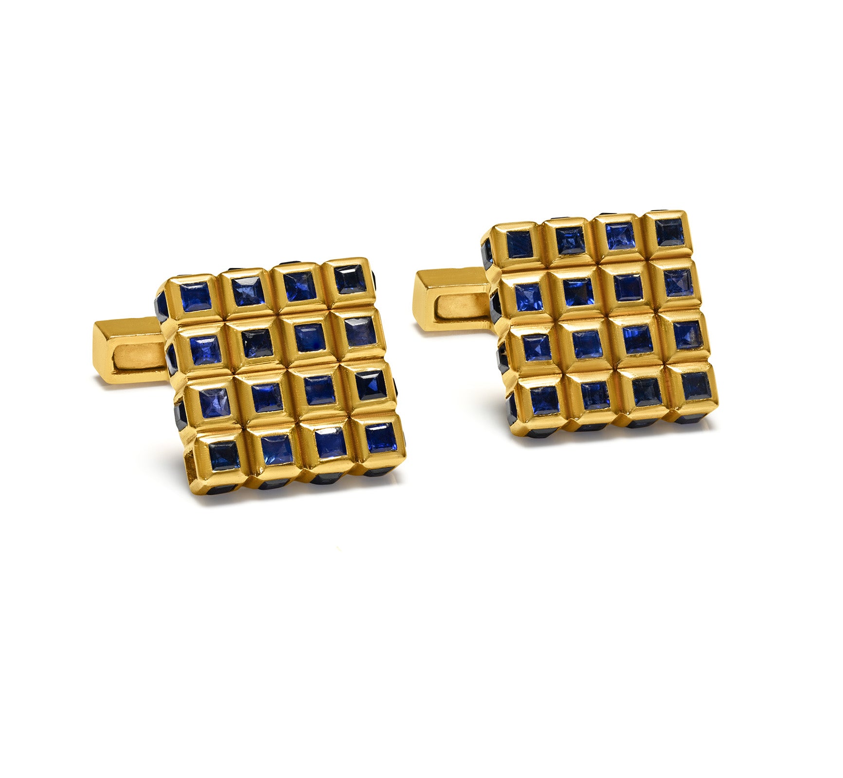 Tiffany Co. 18K Yellow Gold Sapphire Cufflinks