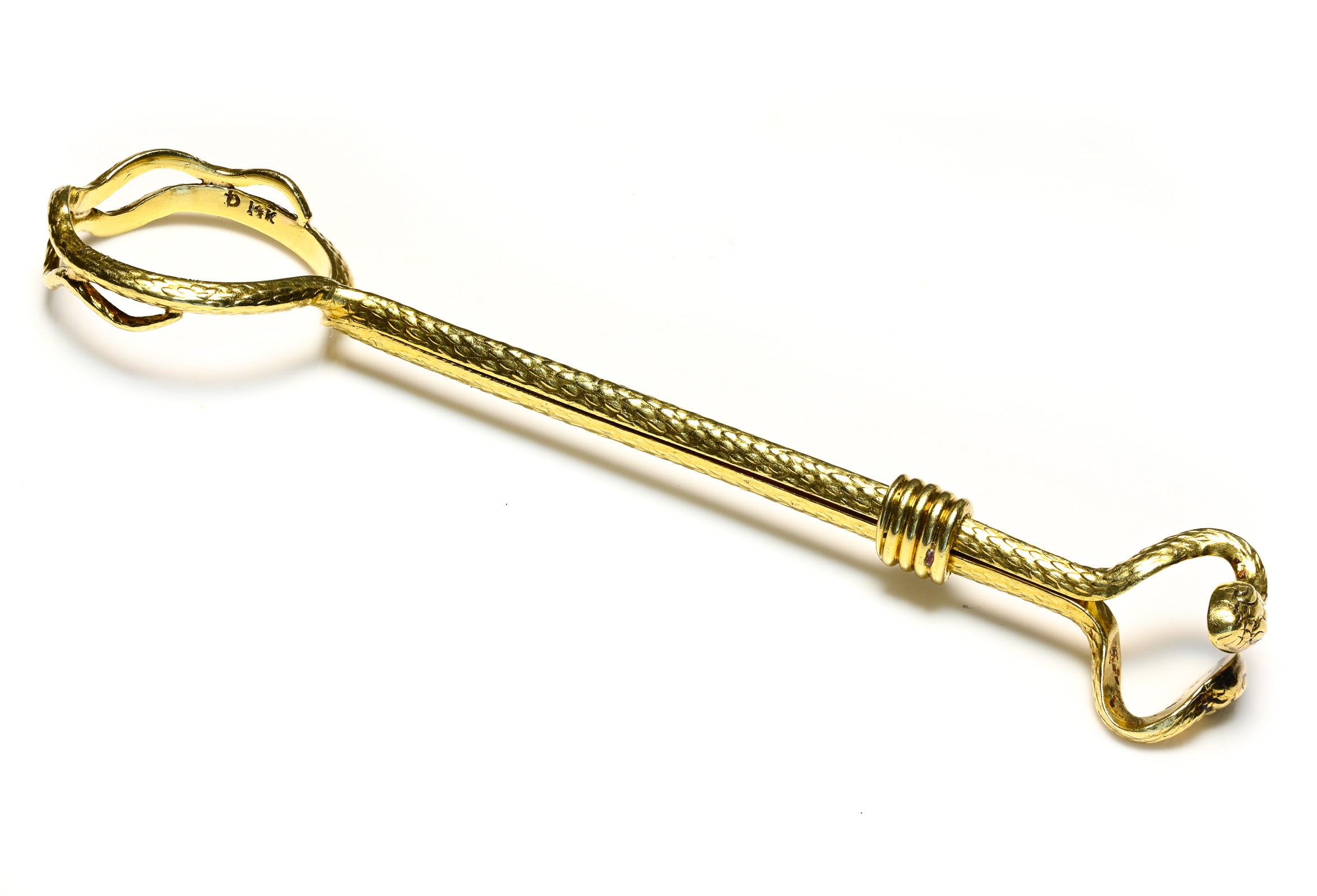 Tiffany & Co. Art Nouveau 14K Gold Snake Cigarette Holder