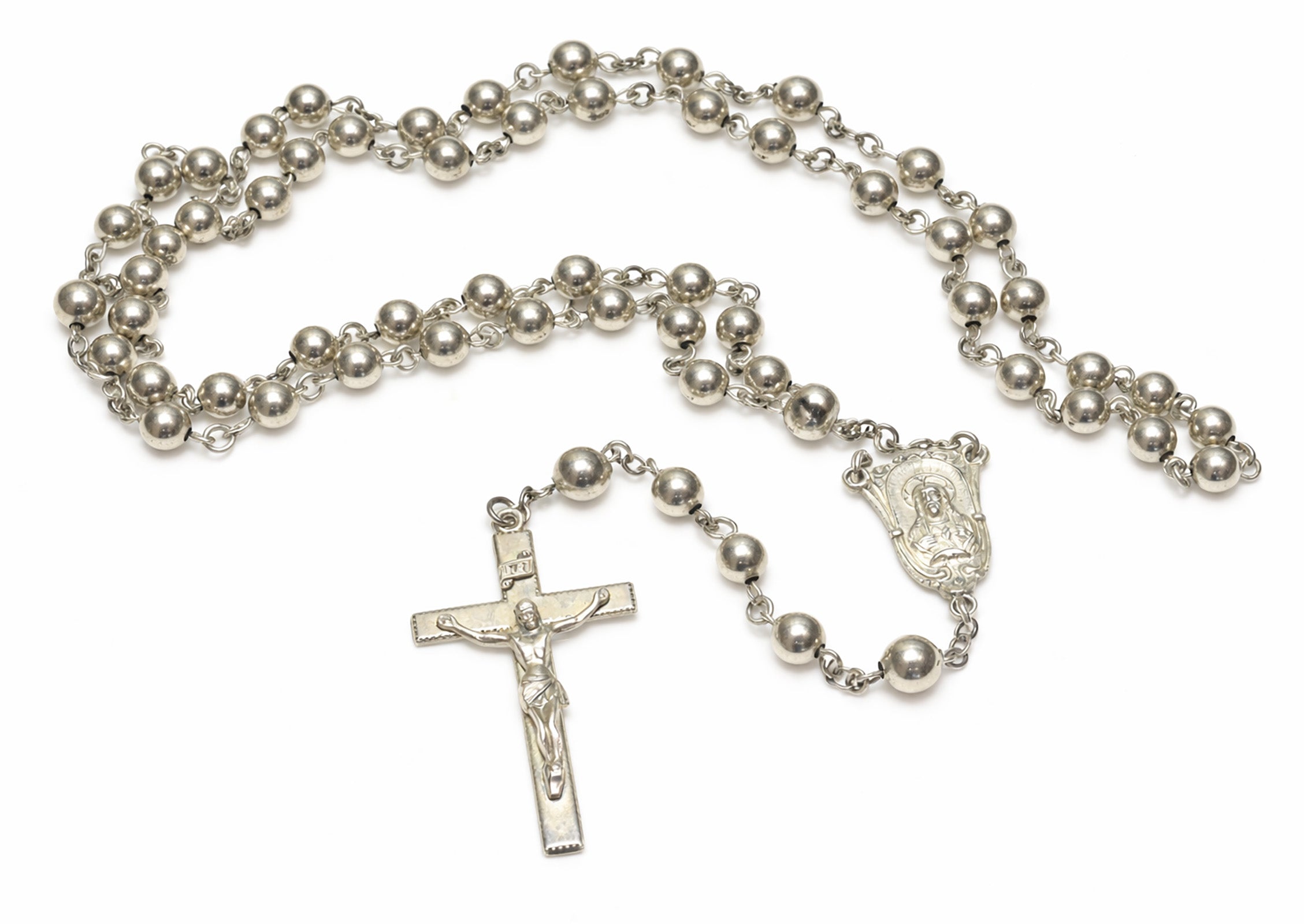 Tiffany & Co. Sterling Silver Catholic Rosary Necklace