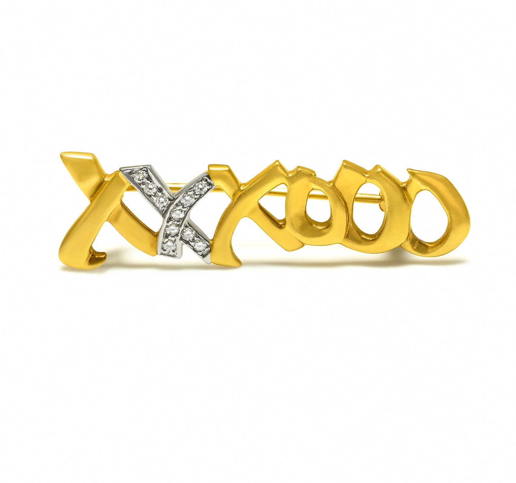 Tiffany & Co. Paloma Picasso XXXOOO Diamond Brooch in 18K Gold