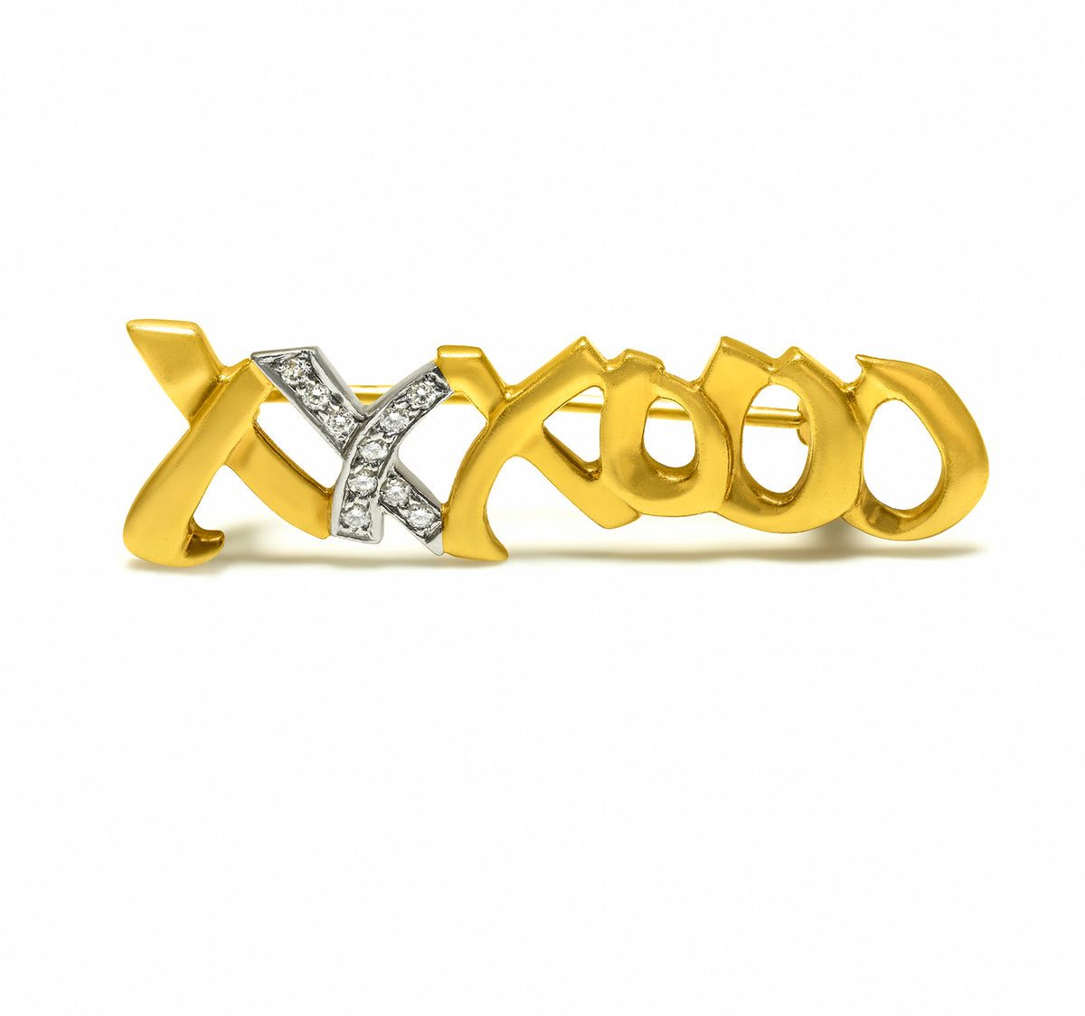 Tiffany & Co. Paloma Picasso XXXOOO Diamond Brooch in 18K Gold