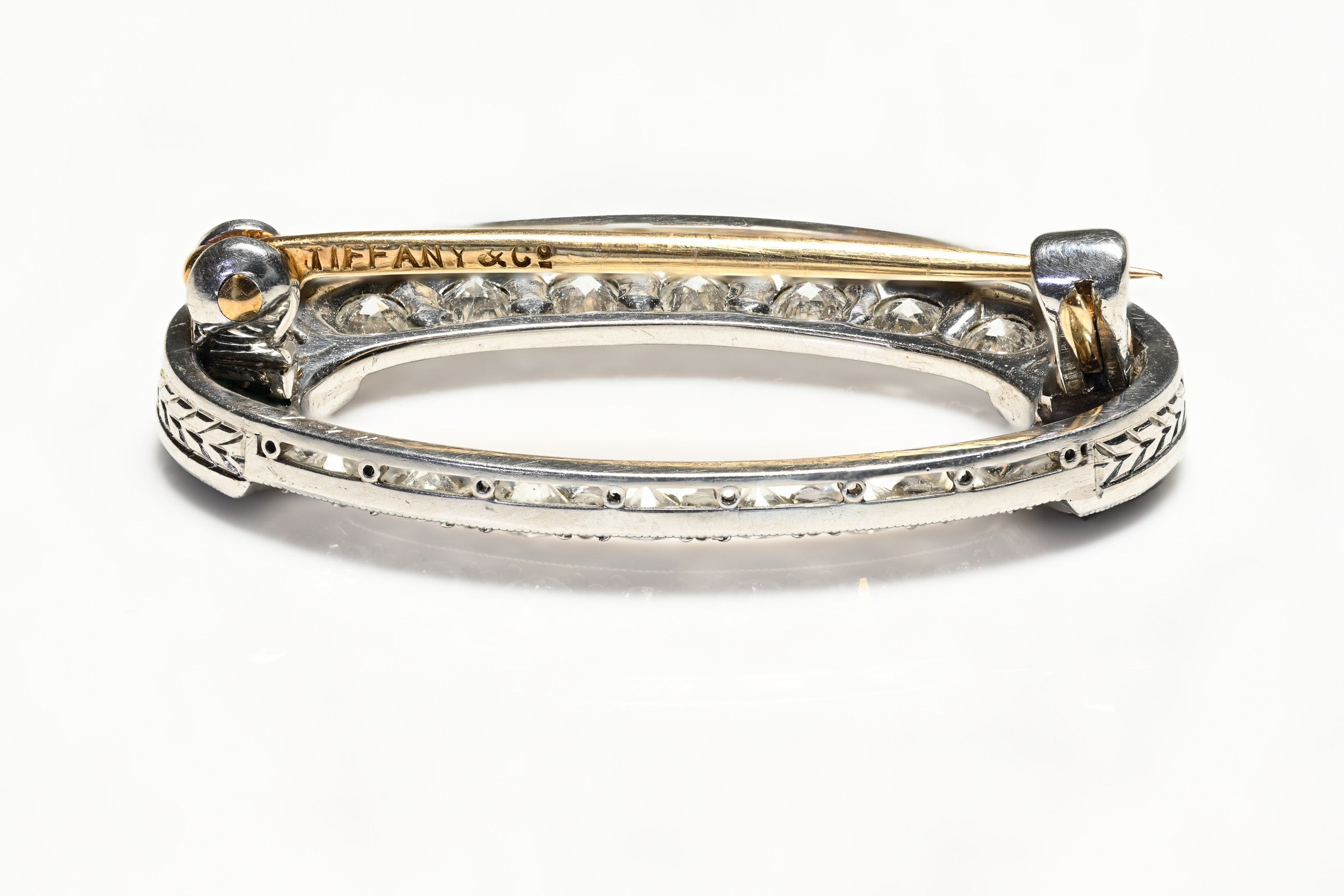 Tiffany & Co. Gold Diamond Emerald Brooch