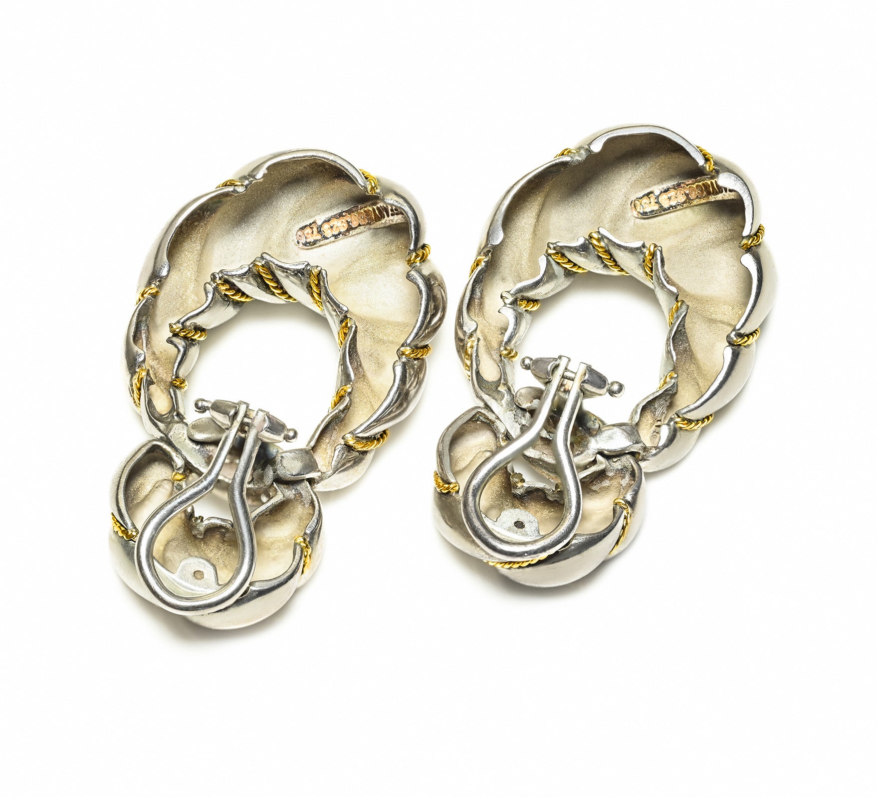Tiffany & Co. Silver 18K Yellow Gold Door Knocker Earrings