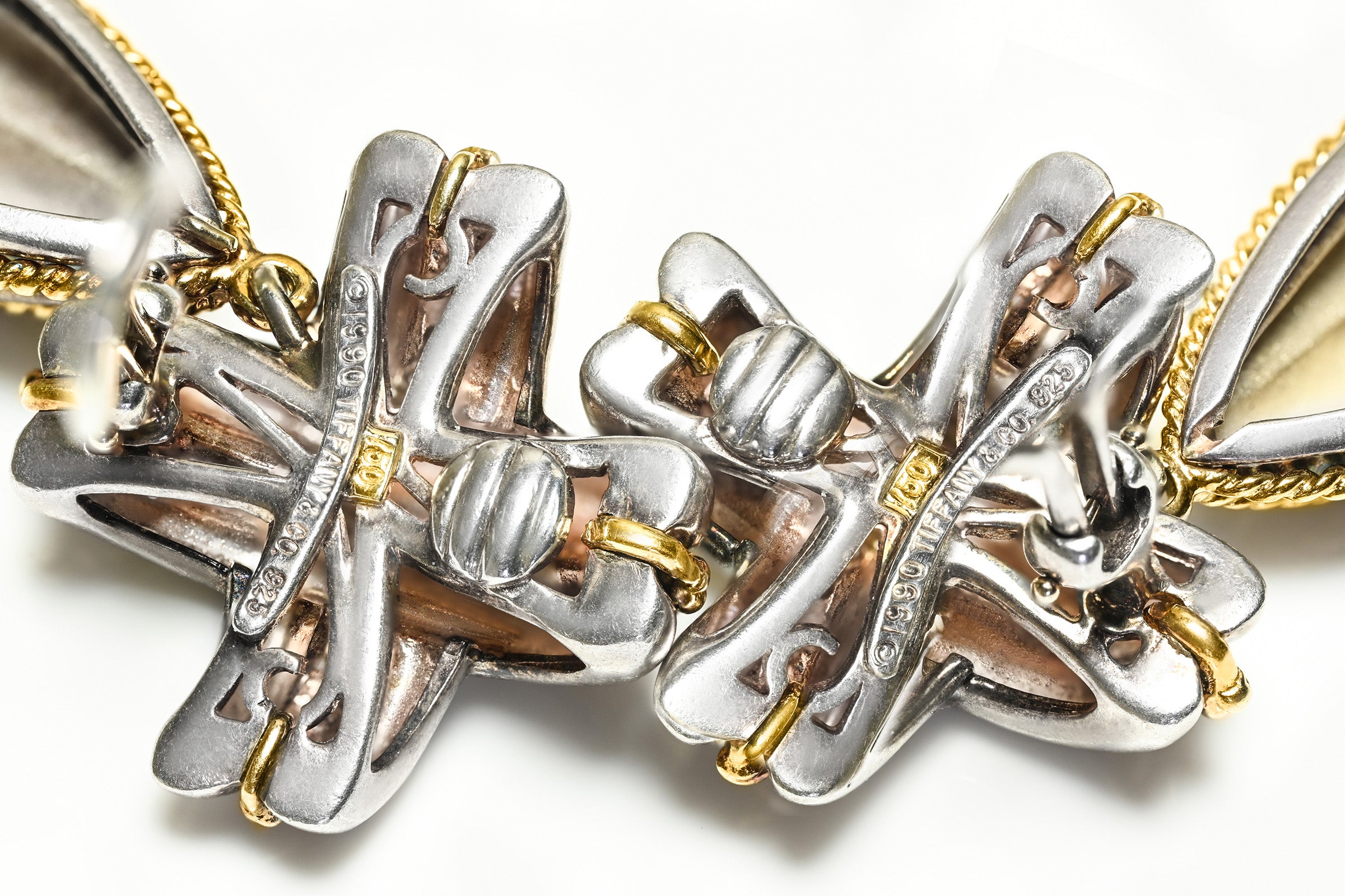Tiffany & Co. Signature X Drop Earrings in Silver & 18K Gold