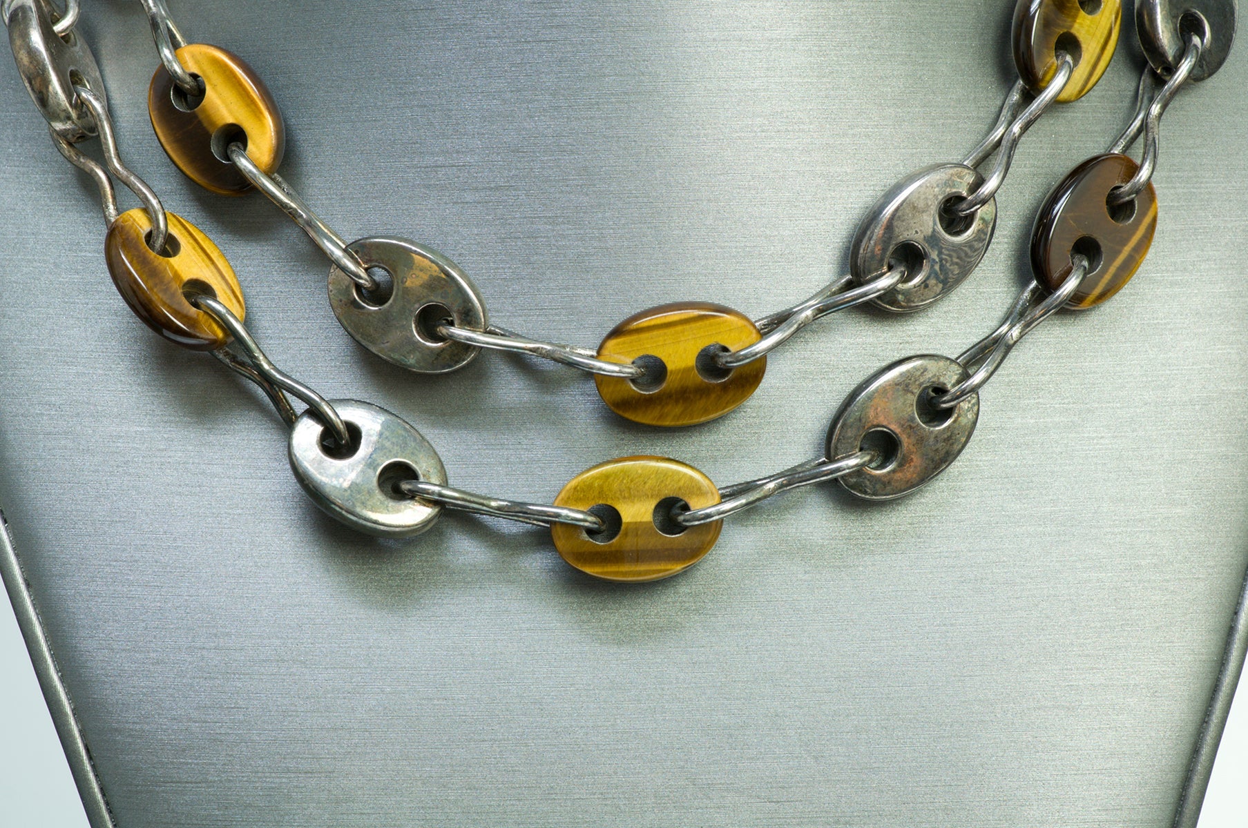 Tiger Eye Sterling Silver Necklace