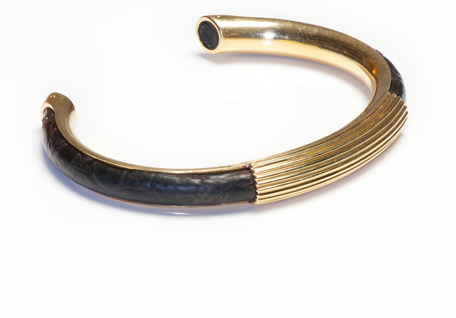 Tom Ford 18K Gold Crocodile Cuff Bracelet