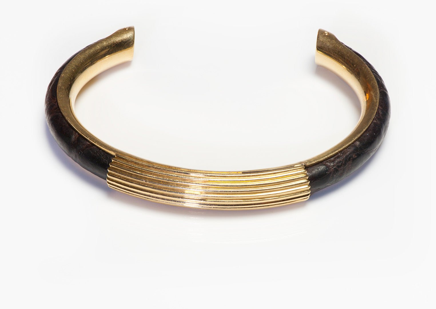 Tom Ford 18K Gold Crocodile Cuff Bracelet