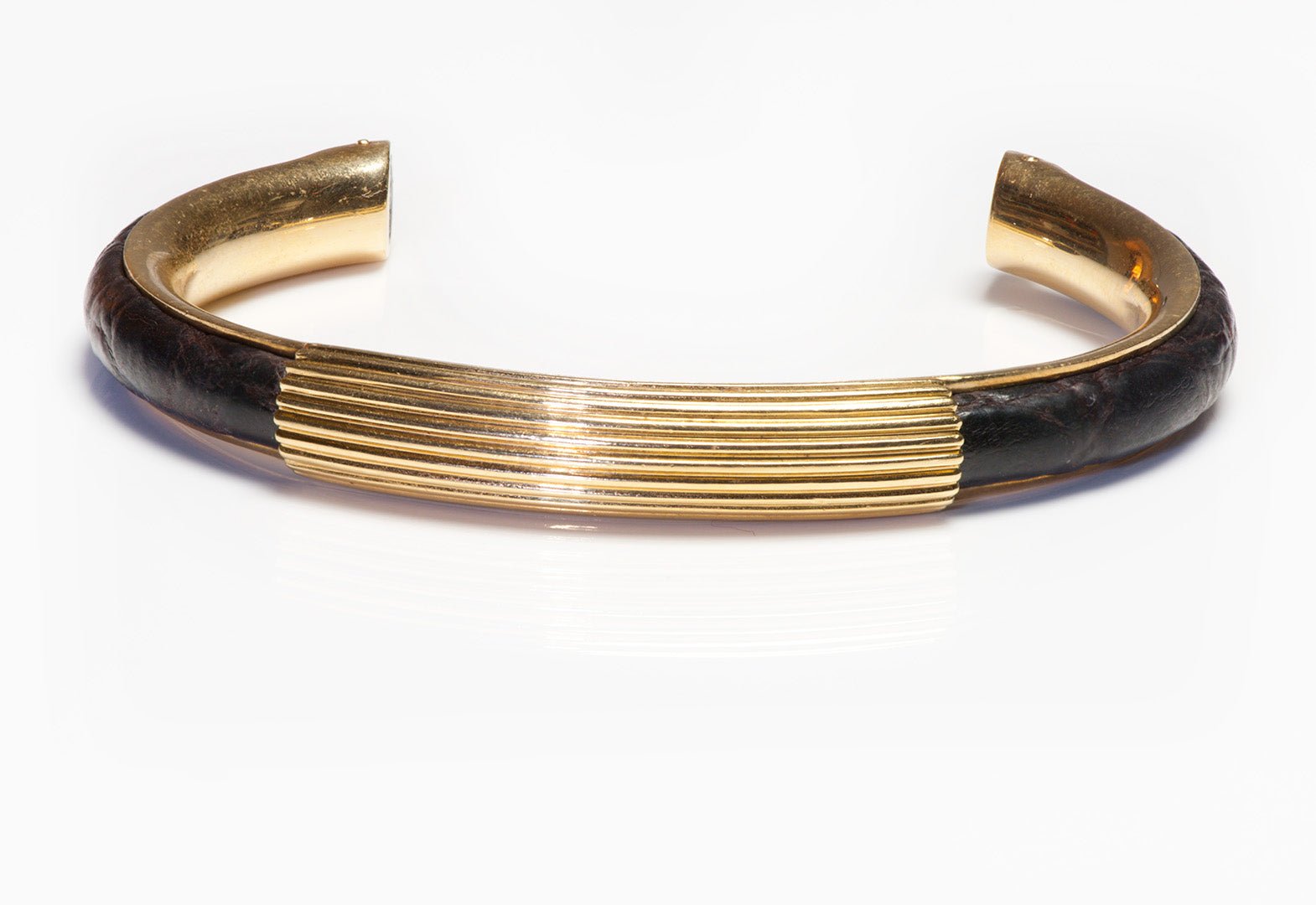 Tom Ford 18K Gold Crocodile Cuff Bracelet
