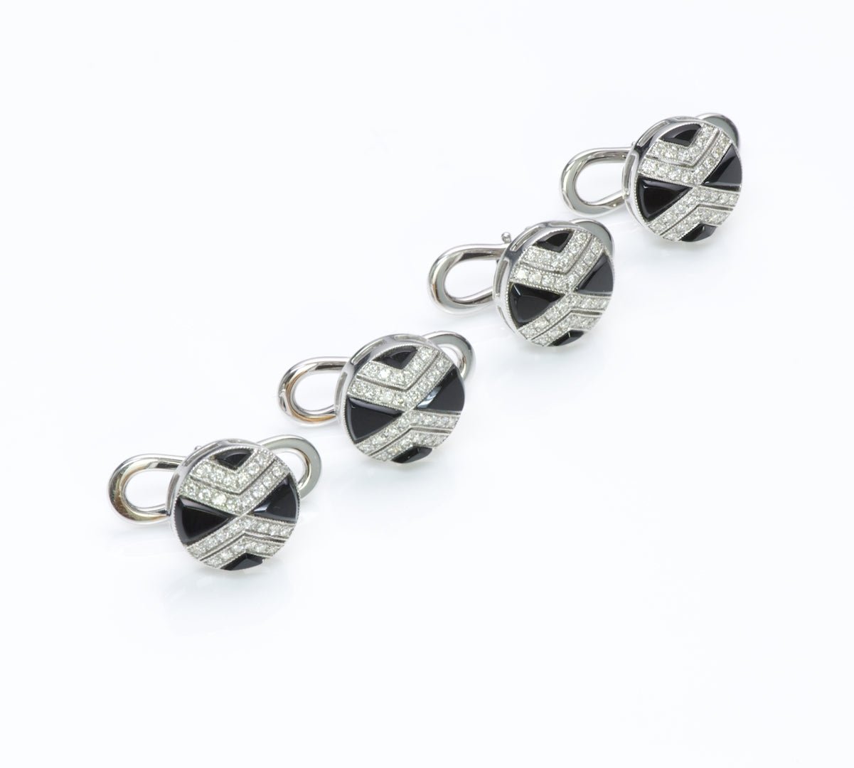 Tom Ford Diamond Onyx Gold Studs
