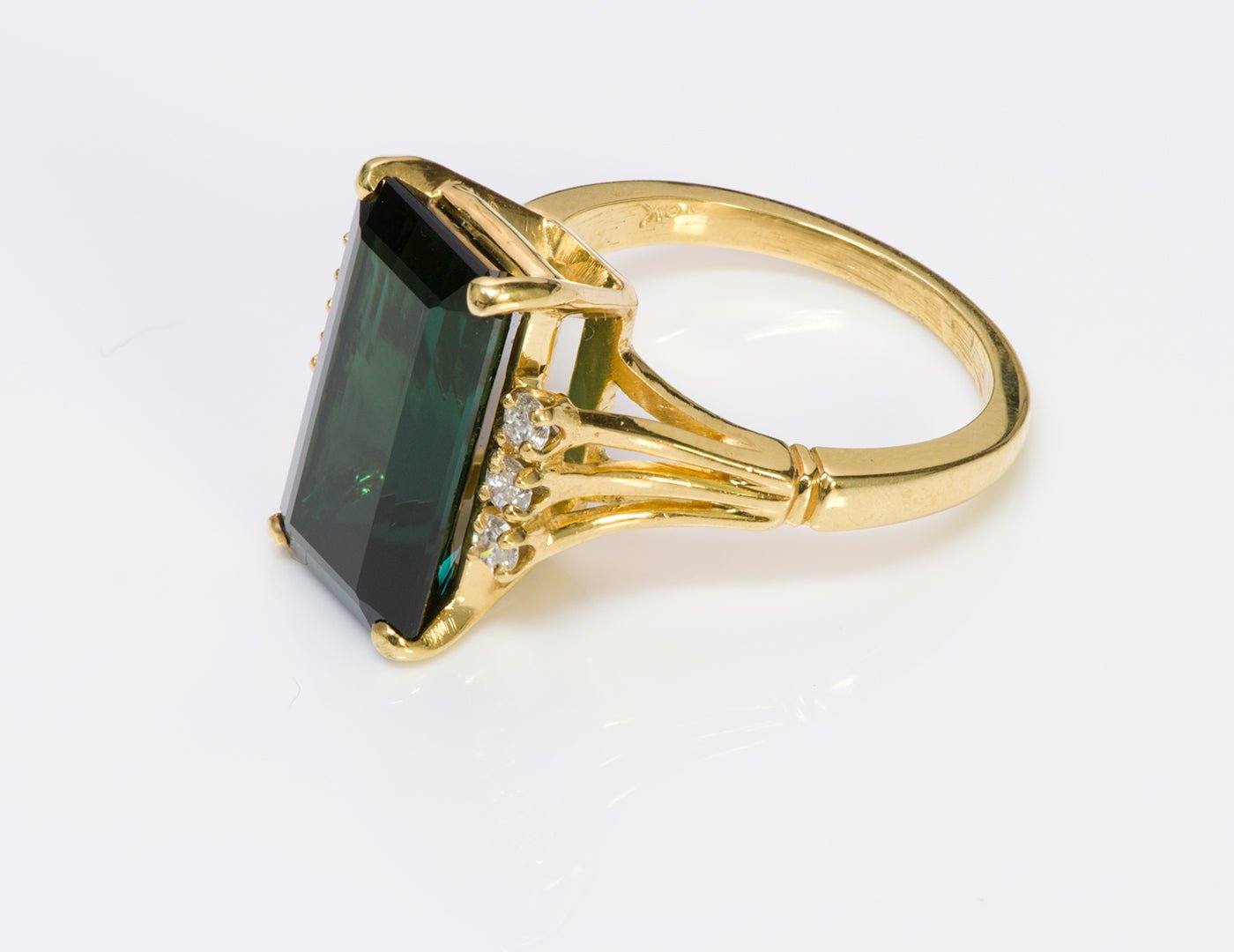 Tourmaline Diamond 18K Gold Ring