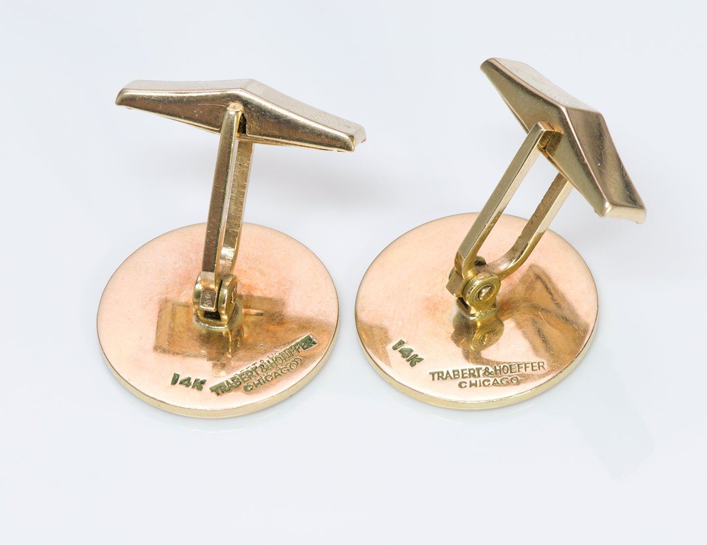 Trabert Hoeffer Mauboussin 14K Gold Enamel Cufflinks