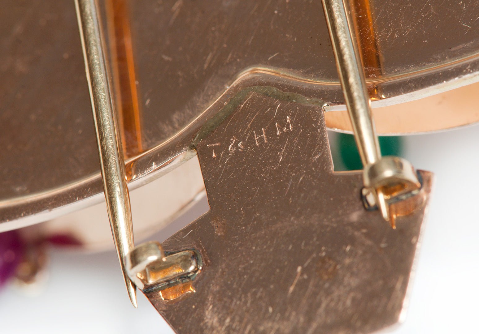 Trabert Hoeffer Mauboussin Ruby Emerald Sapphire Gold Christmas Tree Brooch