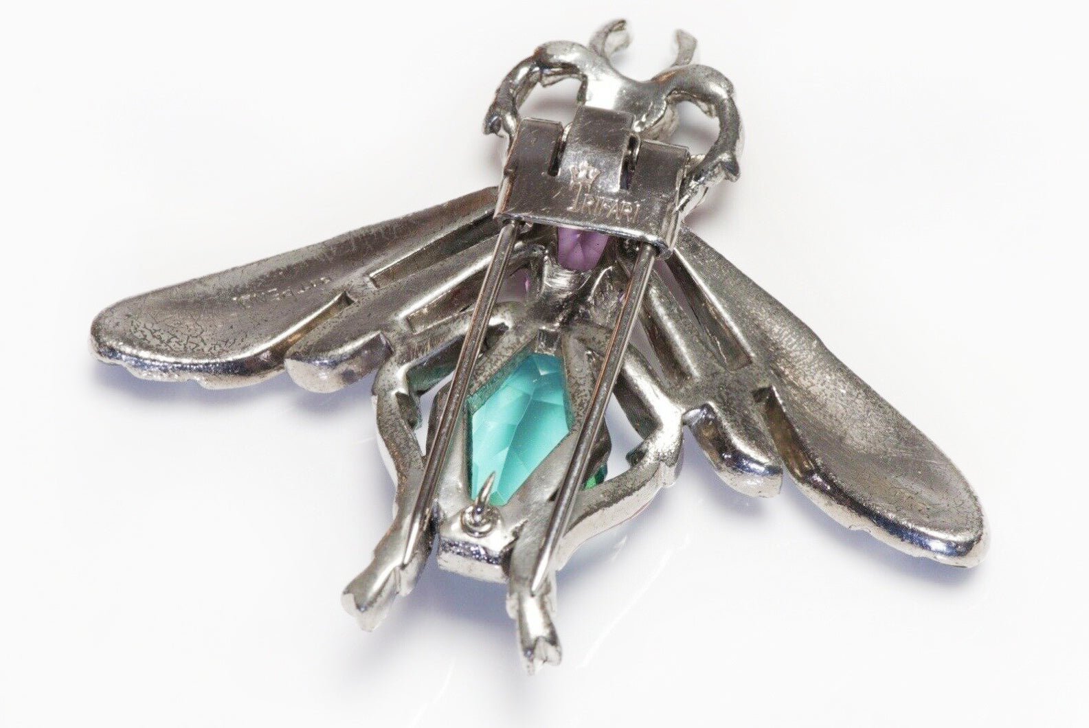 TRIFARI 1940’s Alfred Philippe Crystal Enamel Insect Brooch
