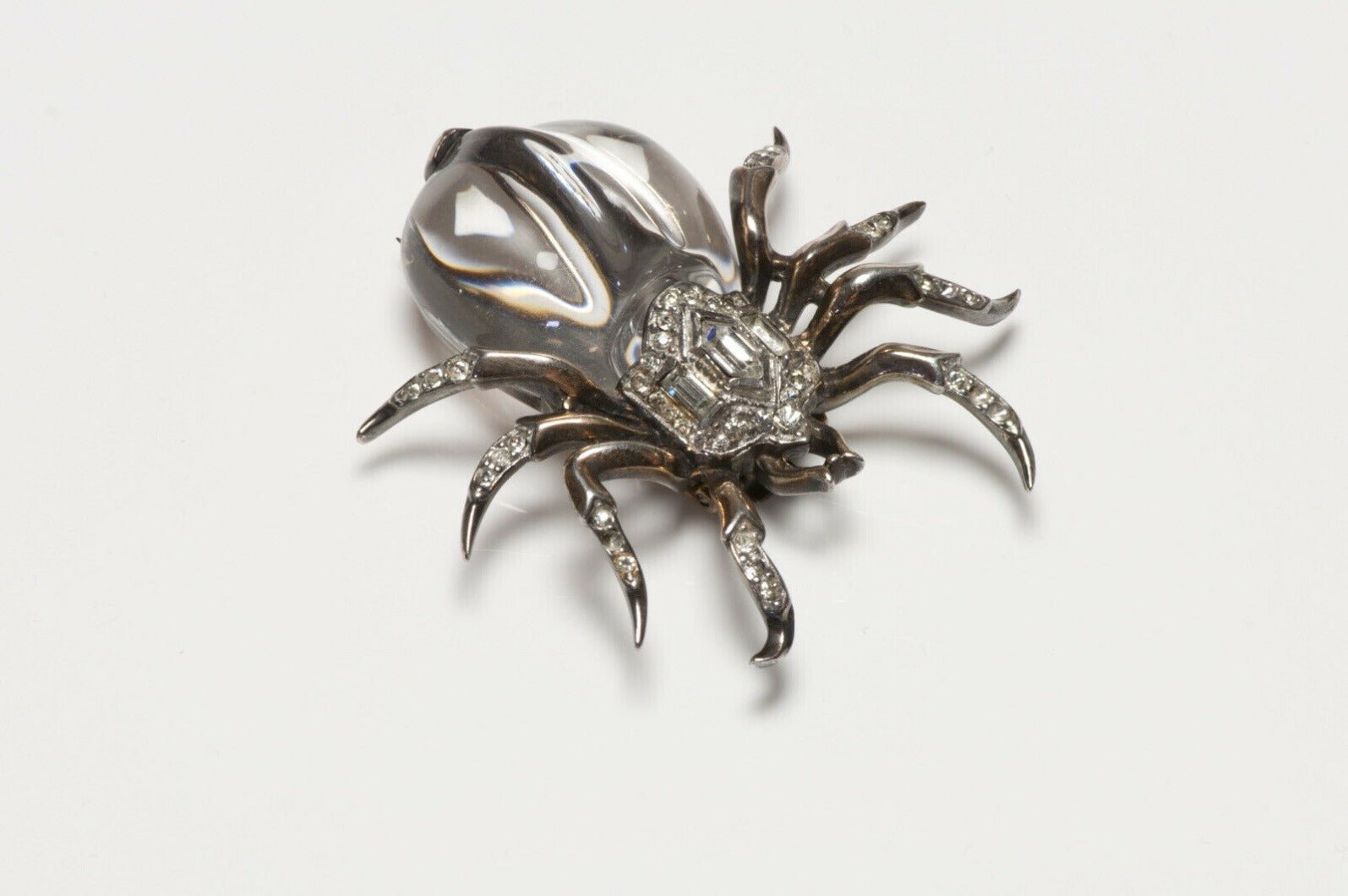 Trifari 1940’s Alfred Philippe Sterling Silver Jelly Belly Spider Brooch