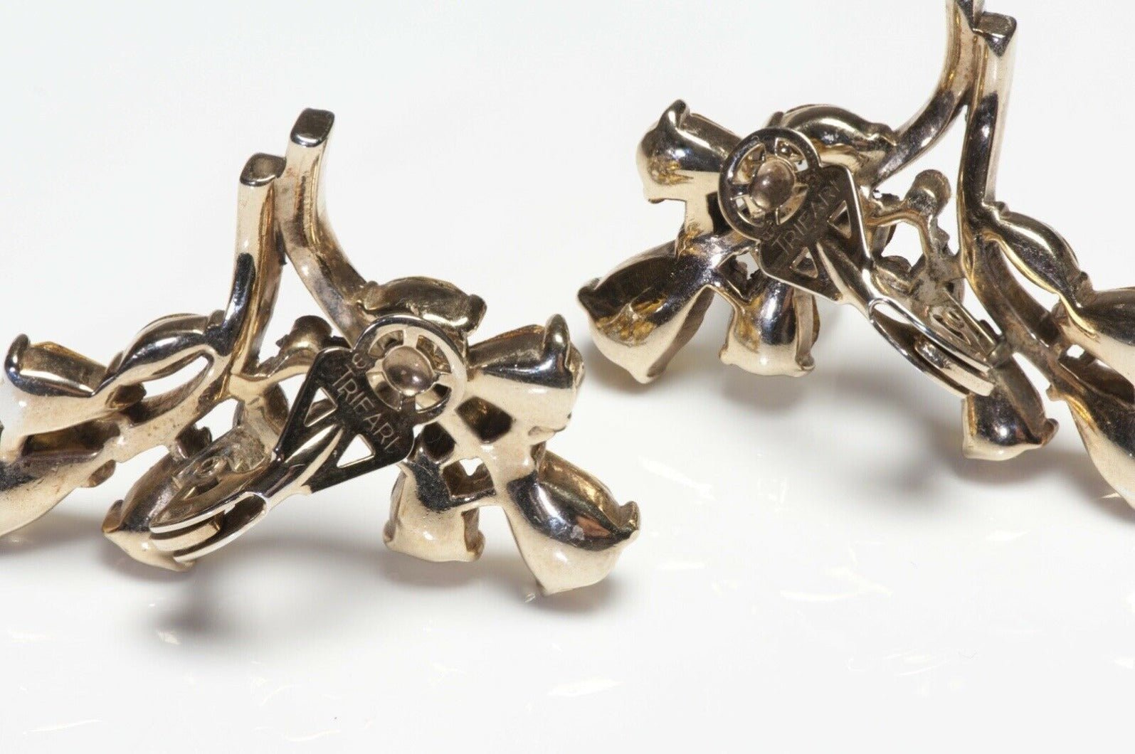 TRIFARI 1940’s Alfred Philippe Yellow Crystal Flower Earrings