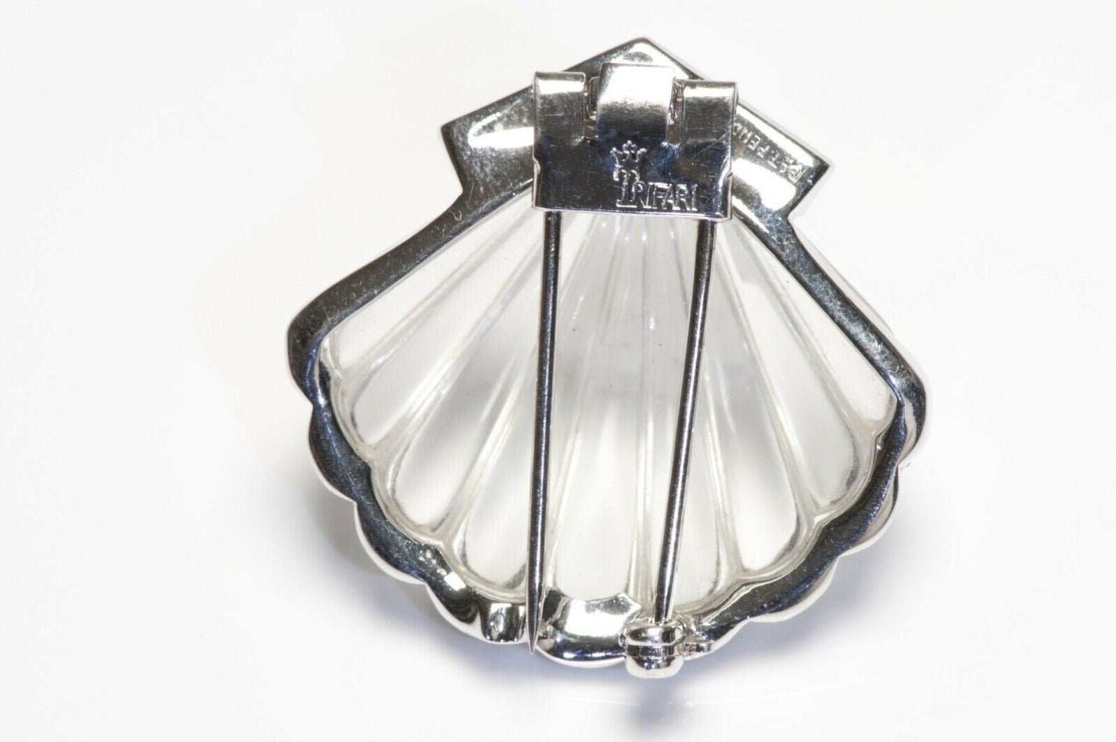 Trifari Alfred Philippe 1940’s Crystal Lucite Shell Brooch