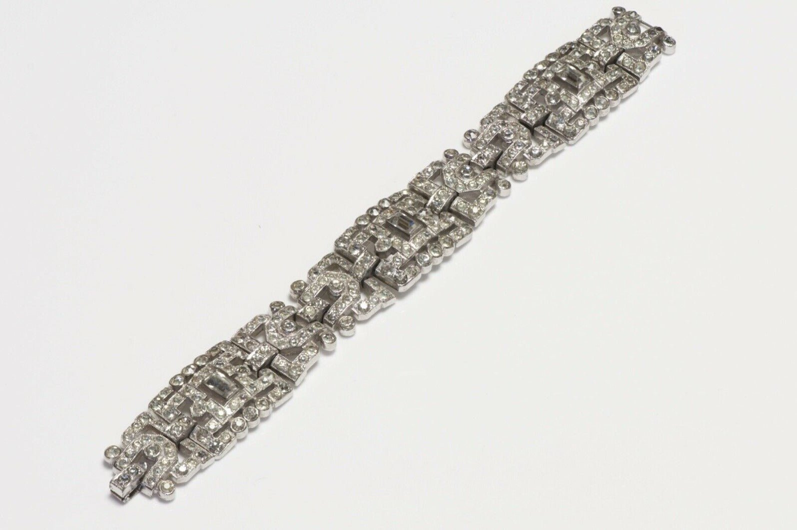 TRIFARI Alfred Philippe Art Deco Style Rhodium Plated Crystal Bracelet