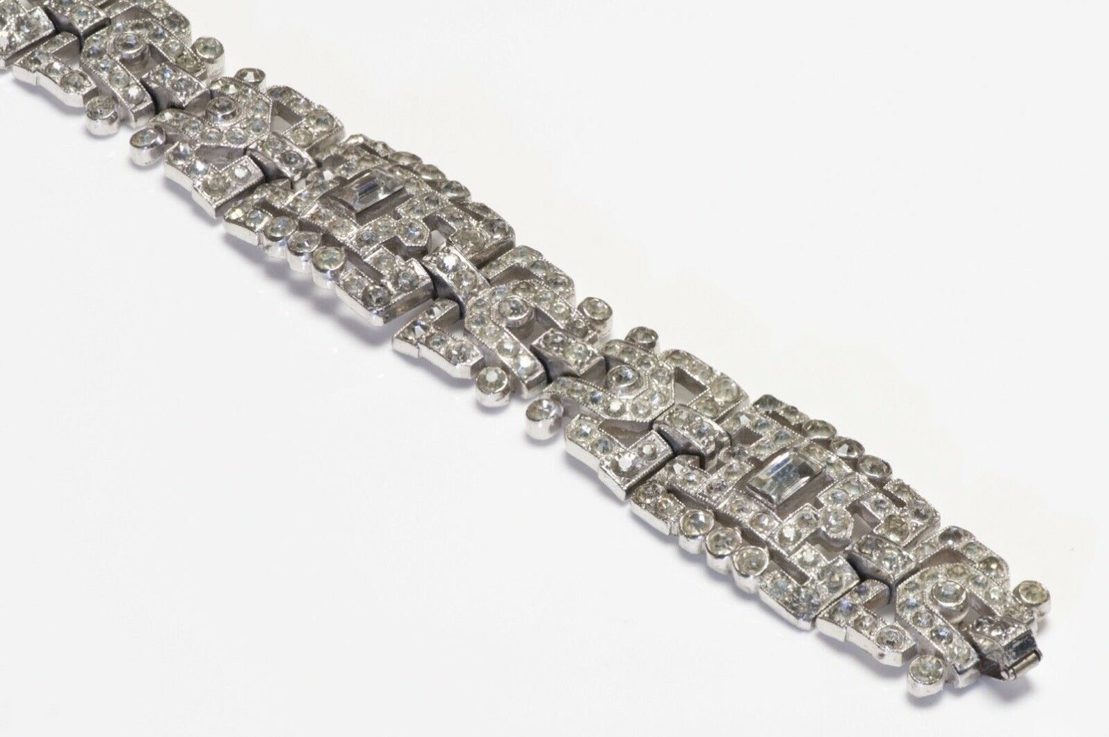 TRIFARI Alfred Philippe Art Deco Style Rhodium Plated Crystal Bracelet