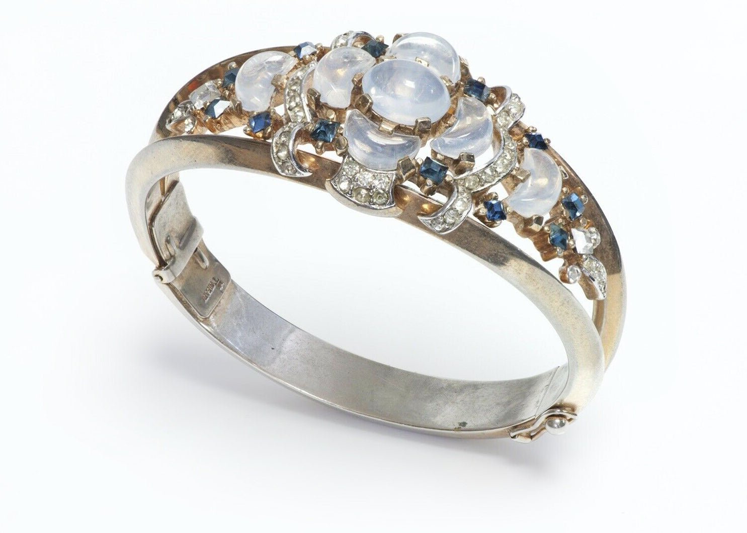 TRIFARI Alfred Philippe Clair De Lune Jelly Belly Blue Crystal Bangle Bracelet